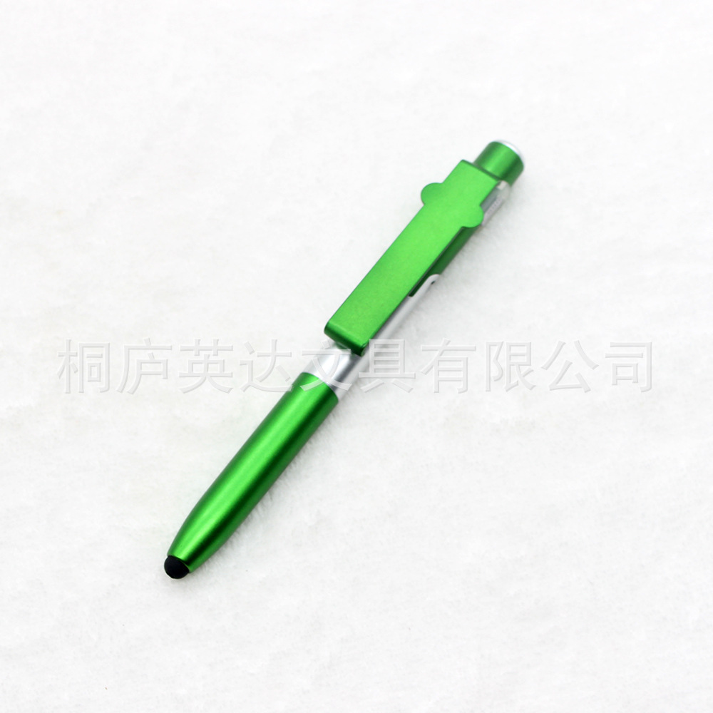 Soporte para teléfono móvil multifuncional luz LED pantalla táctil condensador herramienta bolígrafo impresión publicidad Cuatro en Uno lámpara plegable pluma