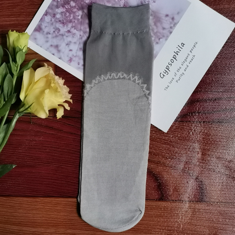 Medias de acero de dos generaciones con fondo acolchado de algodón de verano para mujer anti-enganche sudor-absorbente antideslizante terciopelo media pantorrilla calcetines cortos al por mayor