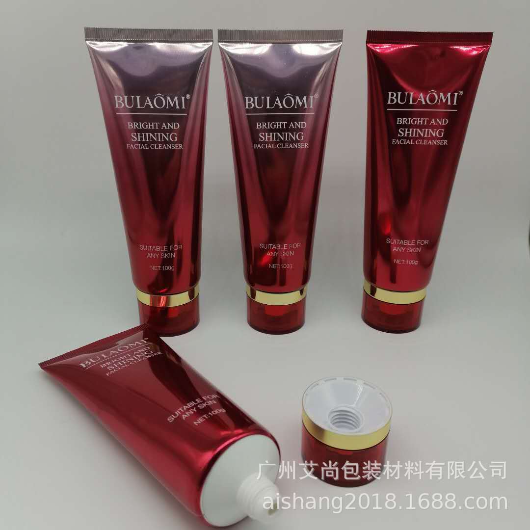 化妆品包材100g洗面奶美白泥去角质新品上市 PE塑料包印厂家直销