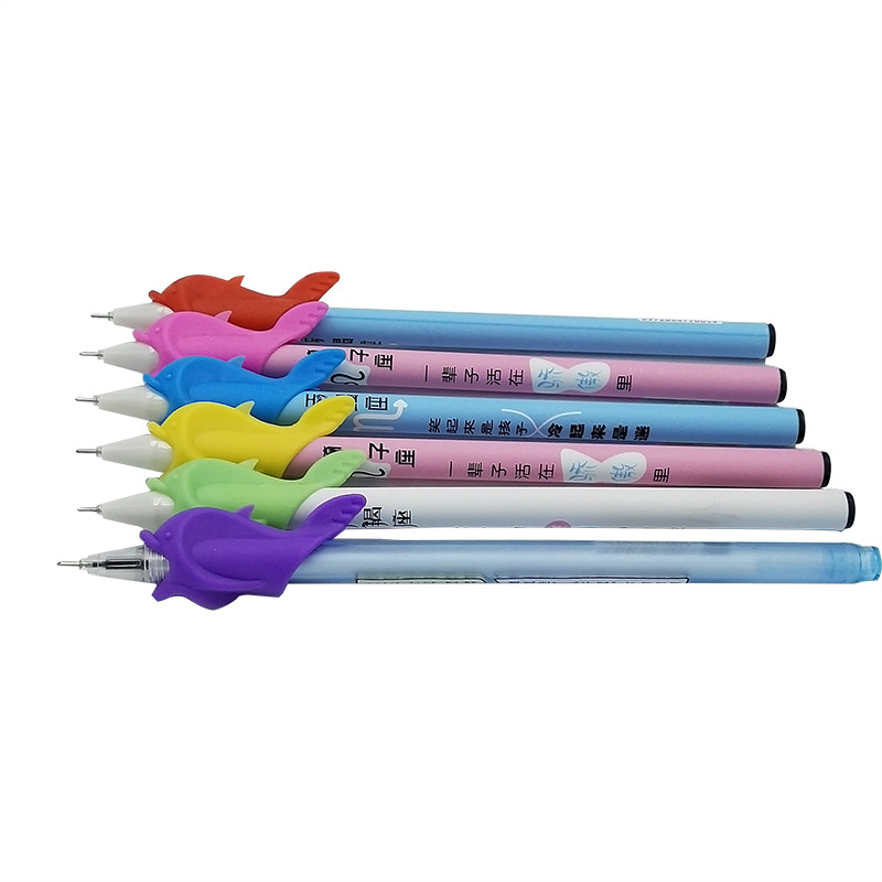 Dolphin fish pen holder silicone pencil student writing posture corrector corrector wholesale wholesale stationery 6