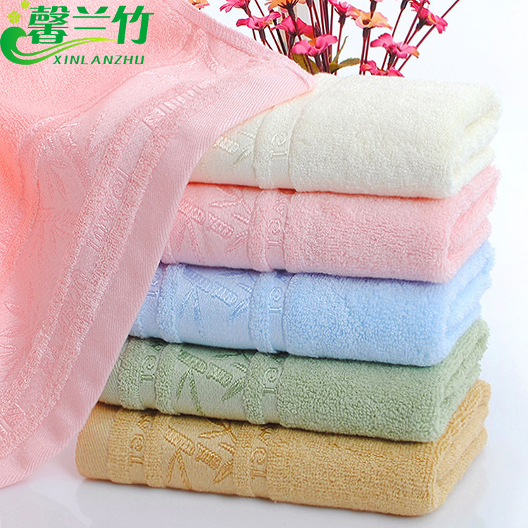 Bamboo fiber towel bath towel factory wholesale hand gift entrance banquet towel supermarket supply gifts wholesale embroidery
