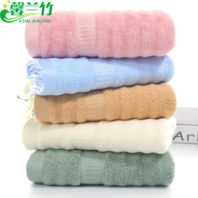 Factory wholesale bamboo fiber children's towel supermarket supply advertising towel student towel thickened wavy children's small towel