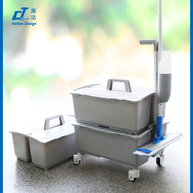 Factory direct mini spray cleaning truck storage bucket mop cleaning bucket thickened plastic cleaning wheel bucket