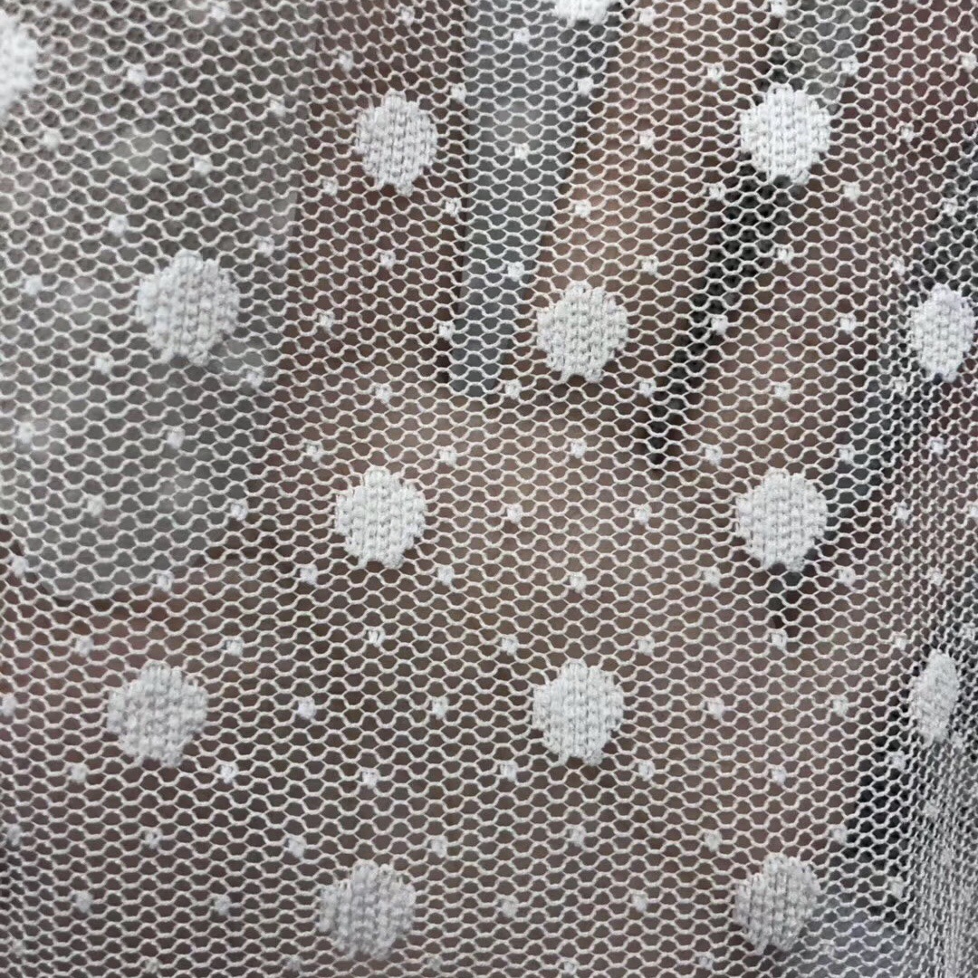 Multi-Color de encaje de poliéster tamaño punto no elástico jacquard base de malla ropa para niños mantel tela suministro directo de fábrica