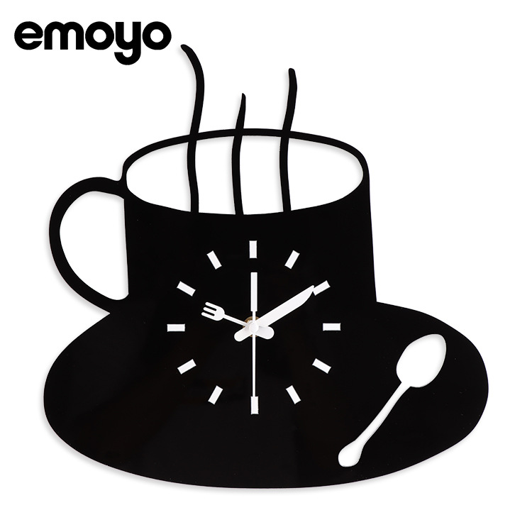Fábrica directa café sala de estar decoración creativa Reloj de pared 2020 nueva moda hogar acrílico mudo reloj