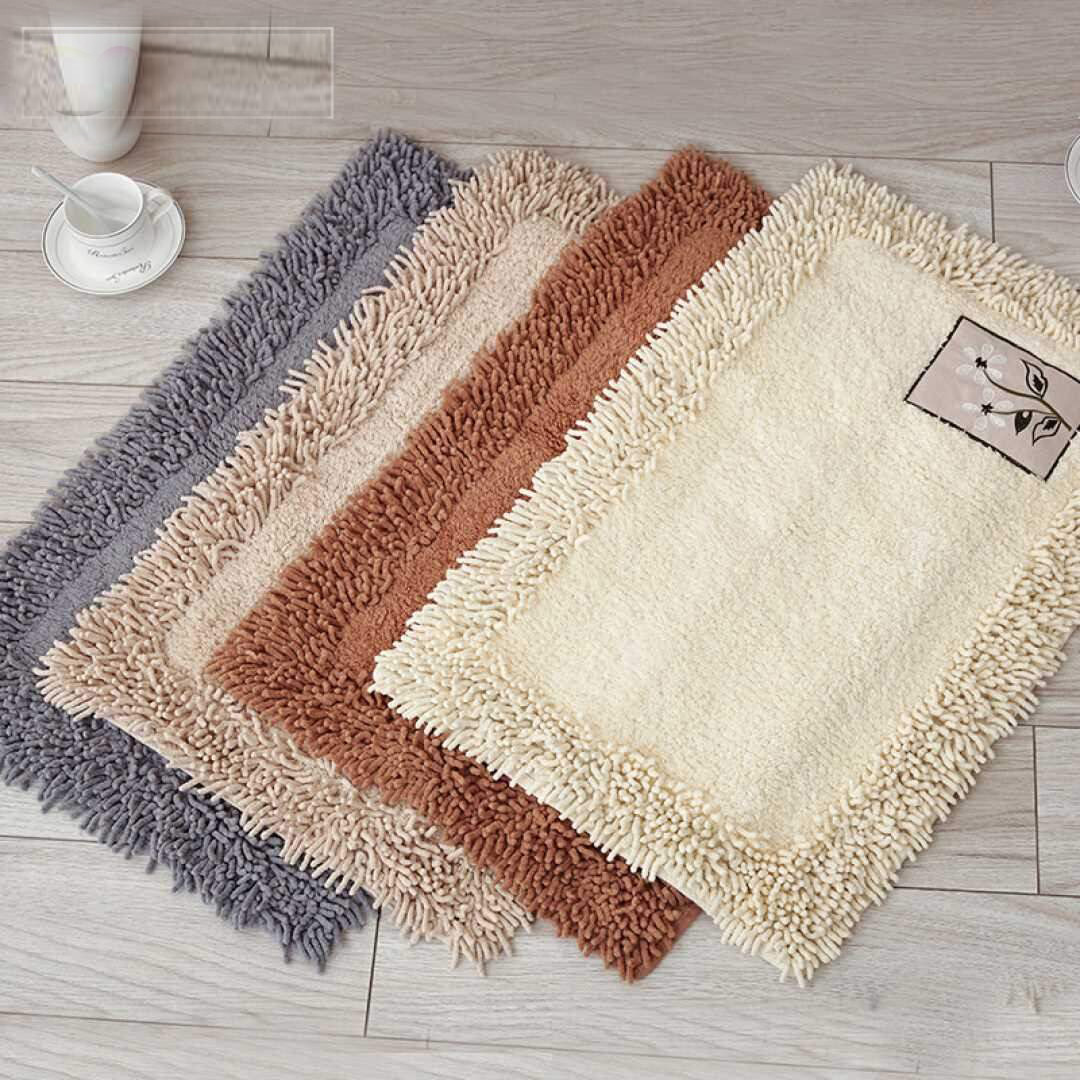 Cotton Chenille Bedroom Carpet Entrance Mat Toilet Bathroom Foot Mat Absorbent Non-slip Mat Machine Washable