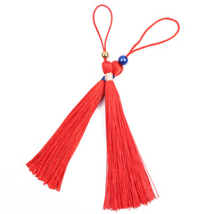 小流蘇書籤U盤紅包流蘇掛件穿寶藍珠金珠小流蘇冰絲滌綸流蘇穗子