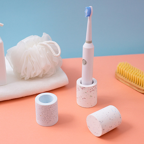 Electric toothbrush holder Internet celebrity terrazzo toothbrush holder home bathroom supplies water-absorbing and humidifying toothbrush cup custom wholesale