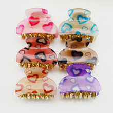 心形树脂发抓 怪手夹 不抓 发抓夹中号 韩版 马尾夹批发