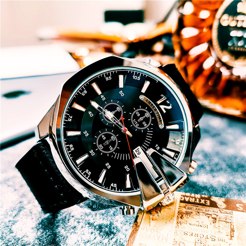 Bernstein zeit heißer verkauf quarzuhr blau licht gold objektiv wasserdicht kalender voll automatische herren uhr pin schnalle business herren uhr_voghion.com