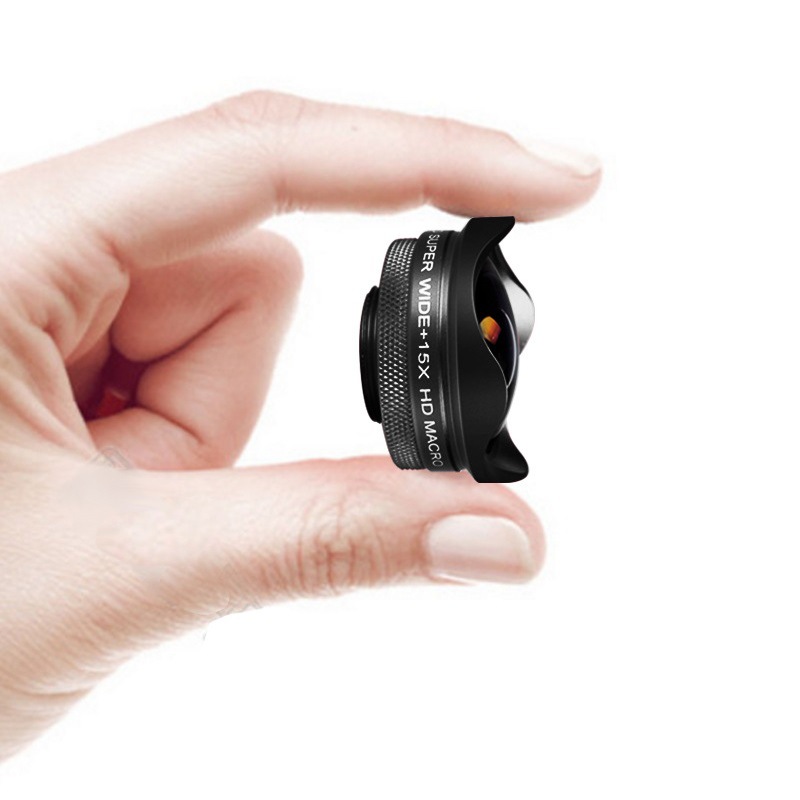 Teléfono móvil HD sin distorsión lente 15X macro lente de teléfono móvil 0.45X gran angular 4K óptico de múltiples capas de vidrio recubierto