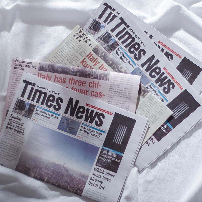 Ins Порза ветра Английская газета Реквизит для фотографий Ретро Английский Упаковка Газета Фотография Газета