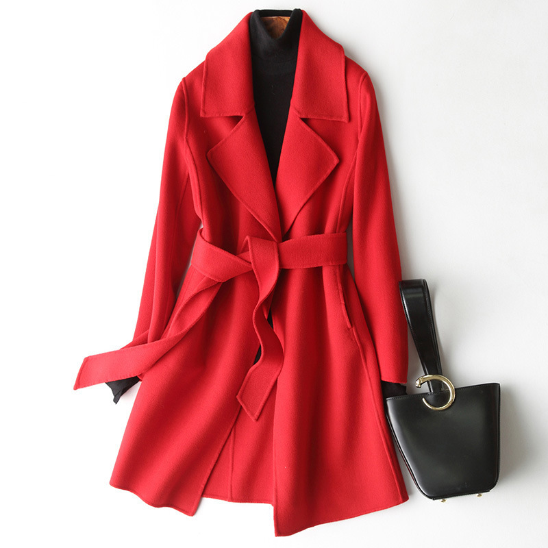 Double-Sided Wool Coat for Women, Mid-Length, 2026 New Style, Petite Double-Sided Woolen Coat, Women's Wedding Wholesale Double-Sided Wool Coat for Women, Mid-Length, 2026 New Style, Petite Double-Sided Woolen Coat, Women's Wedding Wholesale