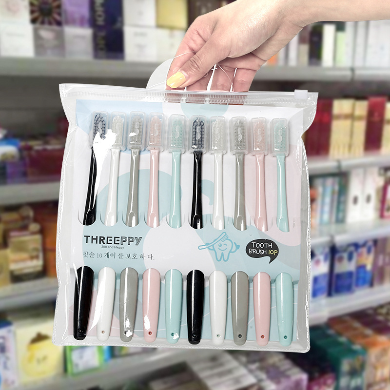 LERCH ice cream 10 bags toothbrush macaron small head soft fur dust cover toothbrush source factory wholesale