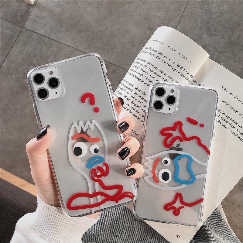 Apple 12pro teléfono móvil Shell personalizado creativo iPhone13 completo cubierto transparente 15 dibujos animados adecuado para 14 hombres y mujeres