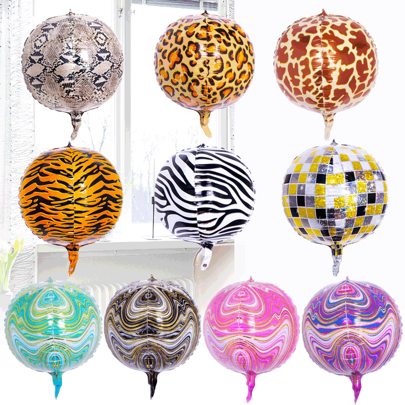 22 pulgadas textura animal 4D globo de aluminio cumpleaños boda tema Fiesta decoración papel de aluminio decoración globo