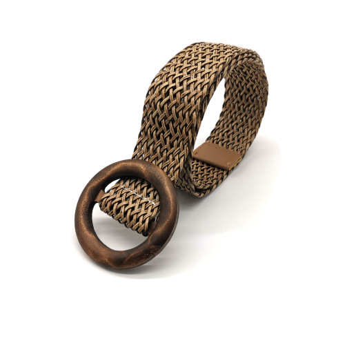 Wooden buckle Korean style trendy woven punch-free webbing fashion trend simple versatile casual decorative belt