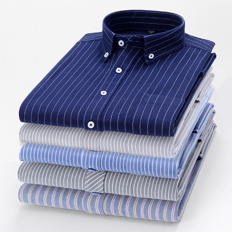 New 2025 Spring Korean Style Shirt for Men, Cotton Oxford Spinning, Iron-Free, Casual, Versatile Long-Sleeved Stripesd Shirt for Men New 2025 Spring Korean Style Shirt for Men, Cotton Oxford Spinning, Iron-Free, Casual, Versatile Long-Sleeved Stripesd Shirt for Men