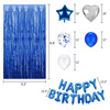 Blue curtain, balloon, set with letters, combined decorations, jewelry, Amazon, 2m