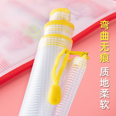 a4文件袋網格拉鏈袋透明防水加厚a3美術收納袋a5票據袋資料檔案袋