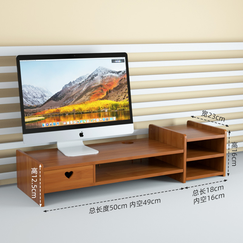Pantalla de visualización de rack de almacenamiento de escritorio rack de aumento de altura de la computadora de Bambú