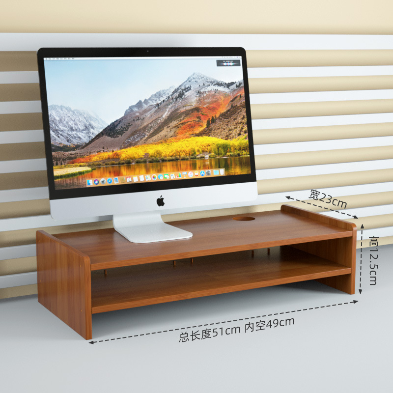 Pantalla de visualización de rack de almacenamiento de escritorio rack de aumento de altura de la computadora de Bambú