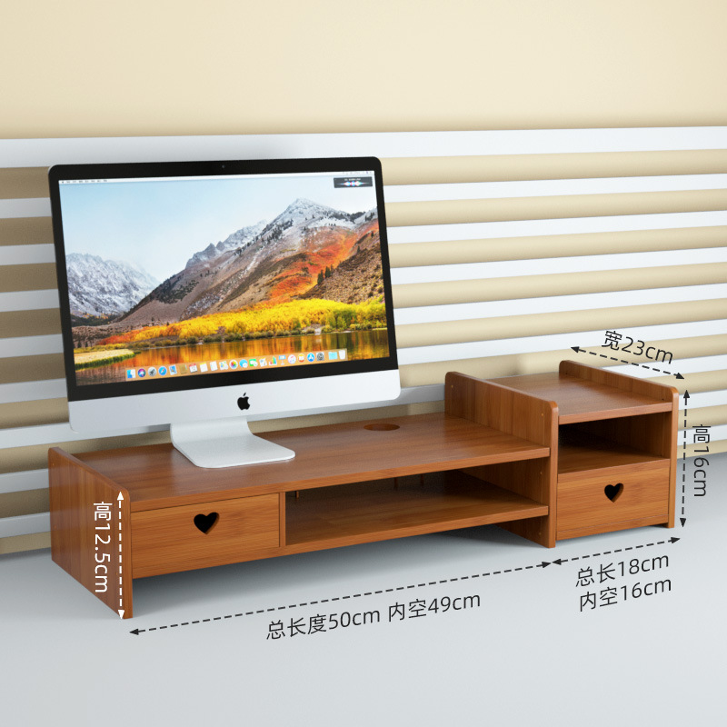 Pantalla de visualización de rack de almacenamiento de escritorio rack de aumento de altura de la computadora de Bambú