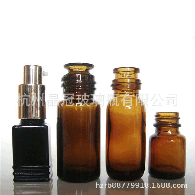 厂家批发喇叭口棕色精油瓶 兰色精油瓶 绿色精油瓶