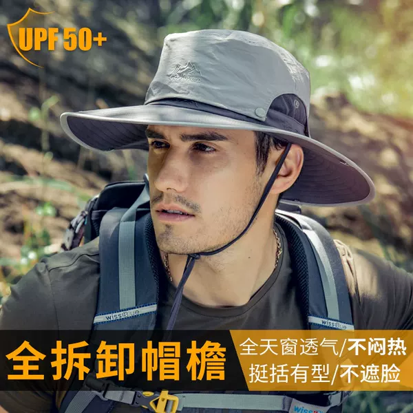 Sun Hat Men's Outdoor Mountaineering Hat Large Brim Breathable Fishing Hat UV Protection Fisherman Hat Summer Sun Protection Hat for Men