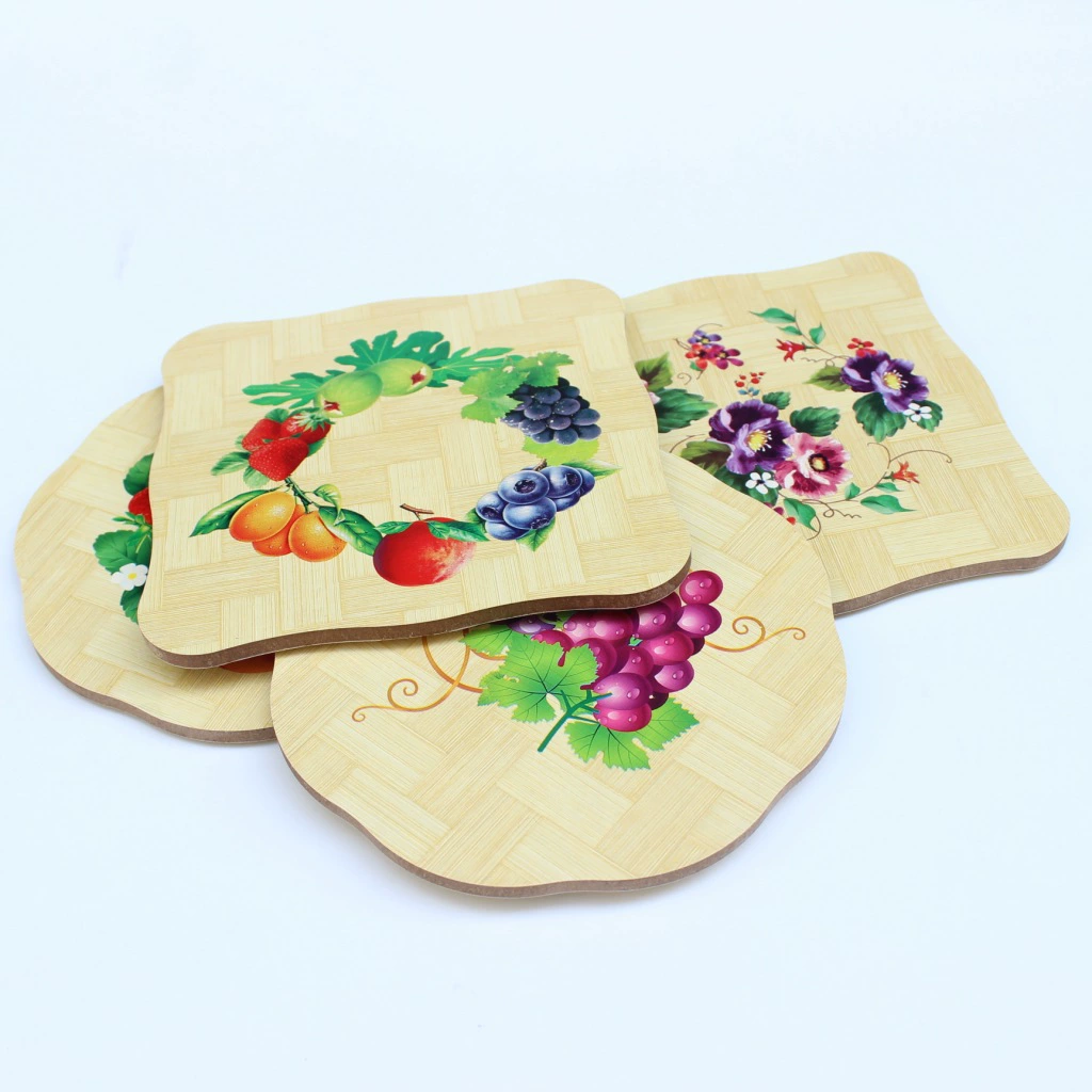 S159 Квадратный бамбуковый деревянный коврик для посуды Экологичная подставка для еды Бамбуковый коврик для миски Чайный коврик для чашки Наклейка для столовой