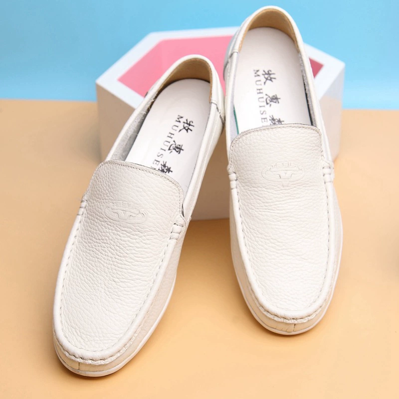 Автообувь оптом 2023 весенняя кожаная мужская обувь из бобов