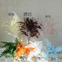 仿真槐葉秋色配材青棗葉婚慶婚禮堂酒店裝飾路引配草槐樹葉