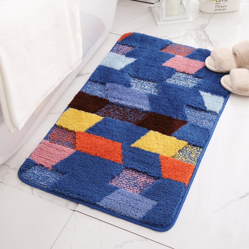 Entrance Door Dust-Removing Mat, Door Mat, Bathroom Absorbent Non-Slip Mat, Flocked Bedroom Carpet, Ins Style