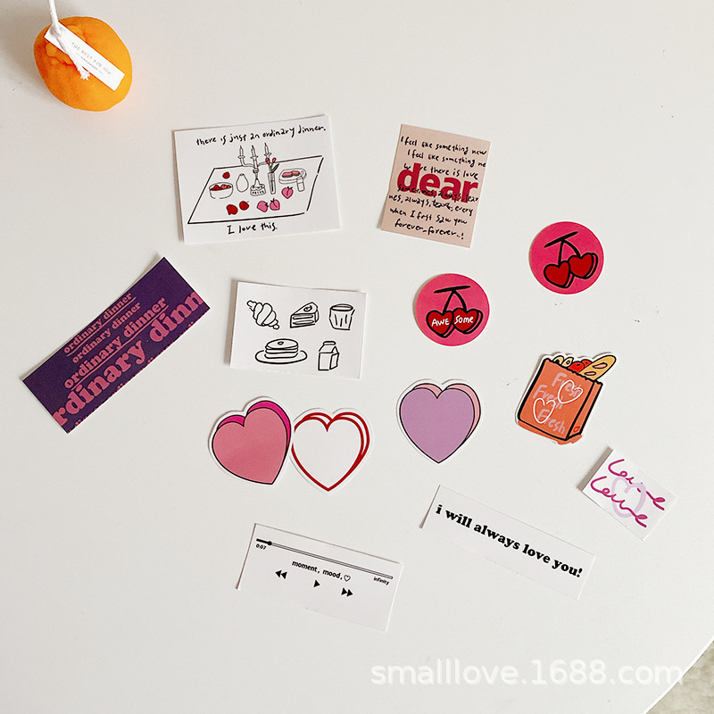 Stickers with an Instagram-Style Cute and Girly Vibe, Simple Korean Design for Phone Power Banks, Designer Art, and Cartoon-Themed Journals