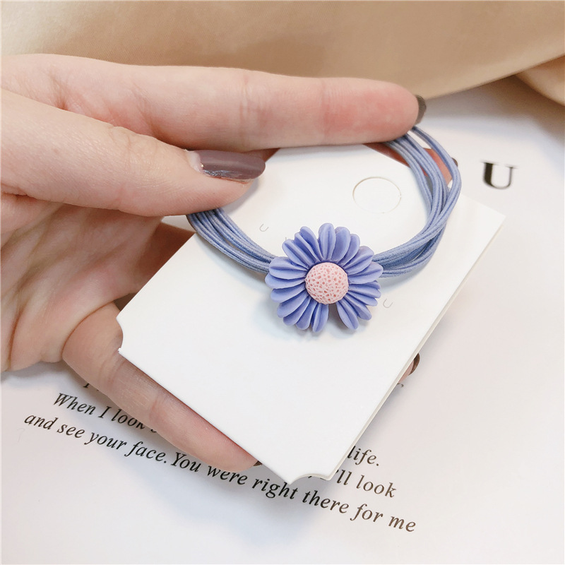 Notch margarita pequeña flor corda de cabello personalidad coreana de alta elasticidad corda de cabello roja pequeña cuerda de cabello fresca