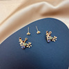 Earrings, fresh silver needle, flowered, internet celebrity, silver 925 sample