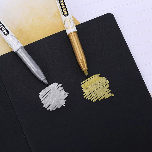 Wide 560 Metallic Paint Pen Gold Silver Greeting Card Signature Pen Gold Powder Effect Mark Pen Star Signature Pen