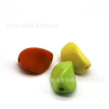 厂家直销亚克力珠切面波浪形 彩色石头珠 通孔小孔可穿线