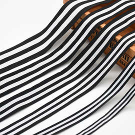 厂家现货黑白条纹平纹涤纶织带服装箱包辅料装饰带手提带奖牌带