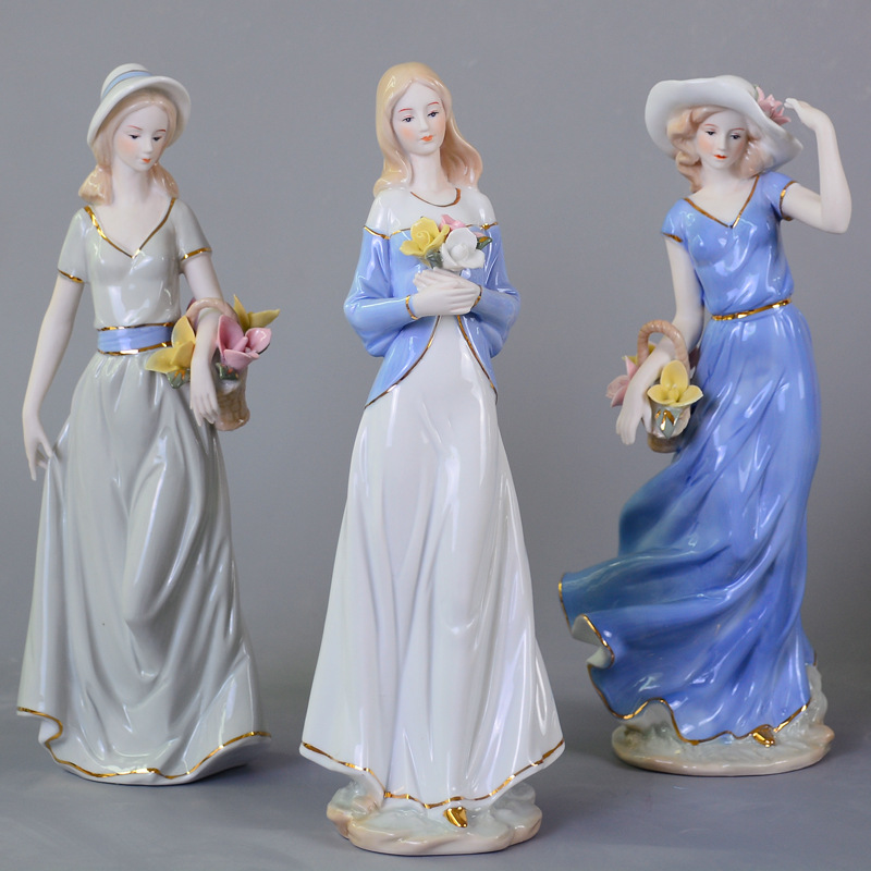 European Style Light Luxury Decoration Home Living Room Wine Cabinet Jewelry Decoration Modern Room Western Women Ceramic Crafts