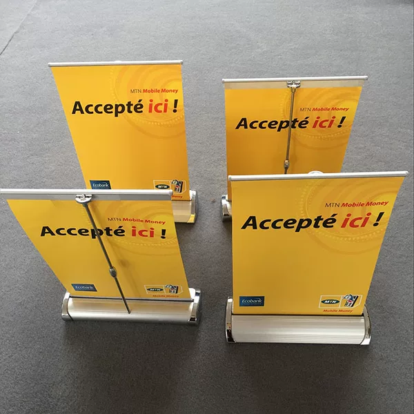 Factory Direct Sales Desktop Roll-Up Banner A3 Aluminum Alloy Promotional Advertising Gift Double-Sided L-Frame A4 Single-Sided Foldable
