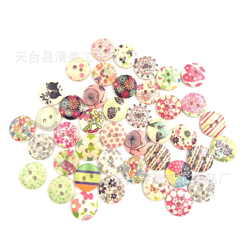 15mm tronco flor 3 botón de pan botón de impresión comercio electrónico 100/paquete