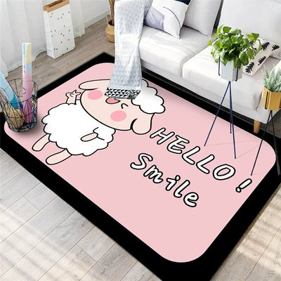 Avtomobil döşəmə paspasları — Wholesale Price Cute Cartoon Floor - pink-smile-sheep-40x-60cm