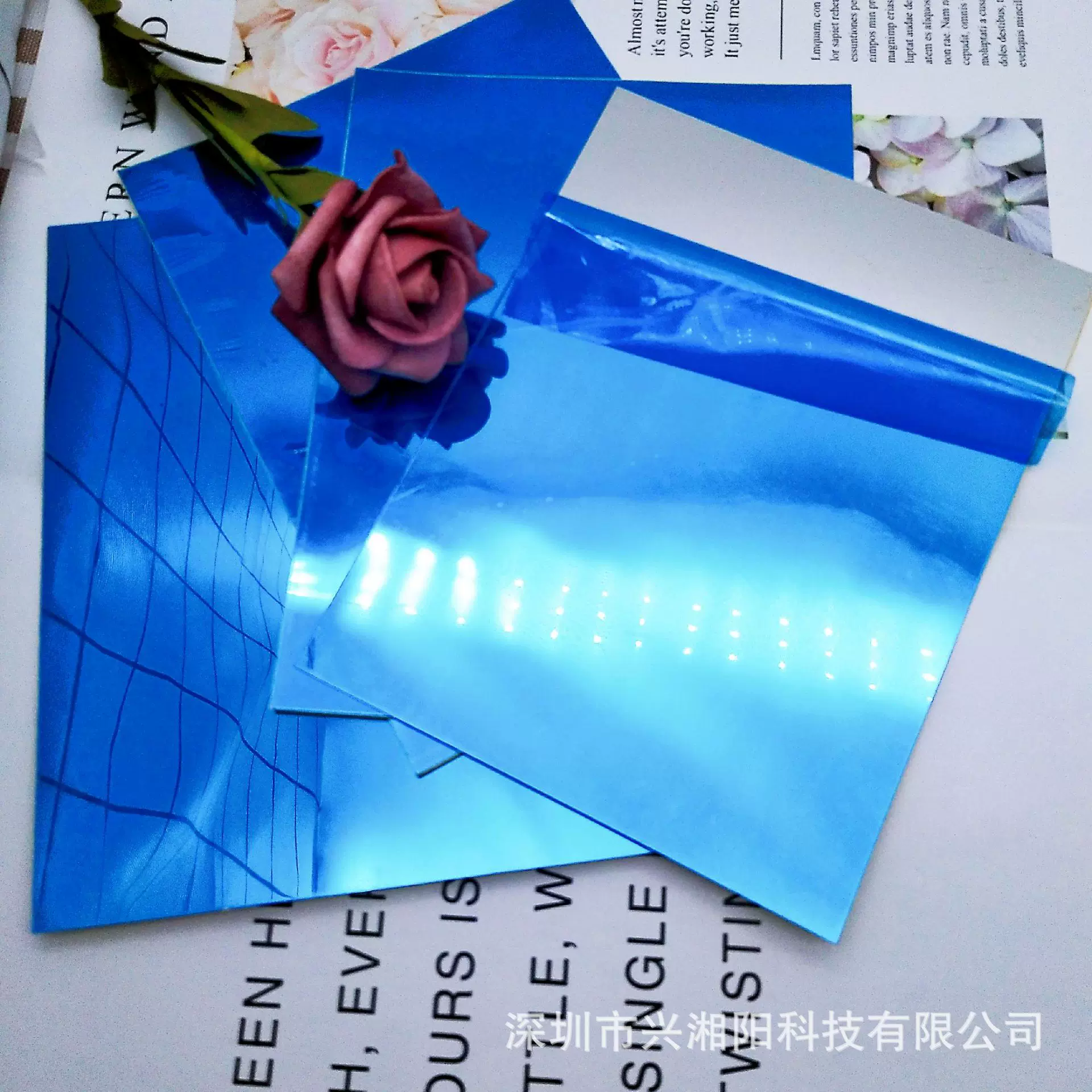 源头厂家高清晰度高亮度银色pet鏡片 易撕不碎可粘貼镜面贴纸