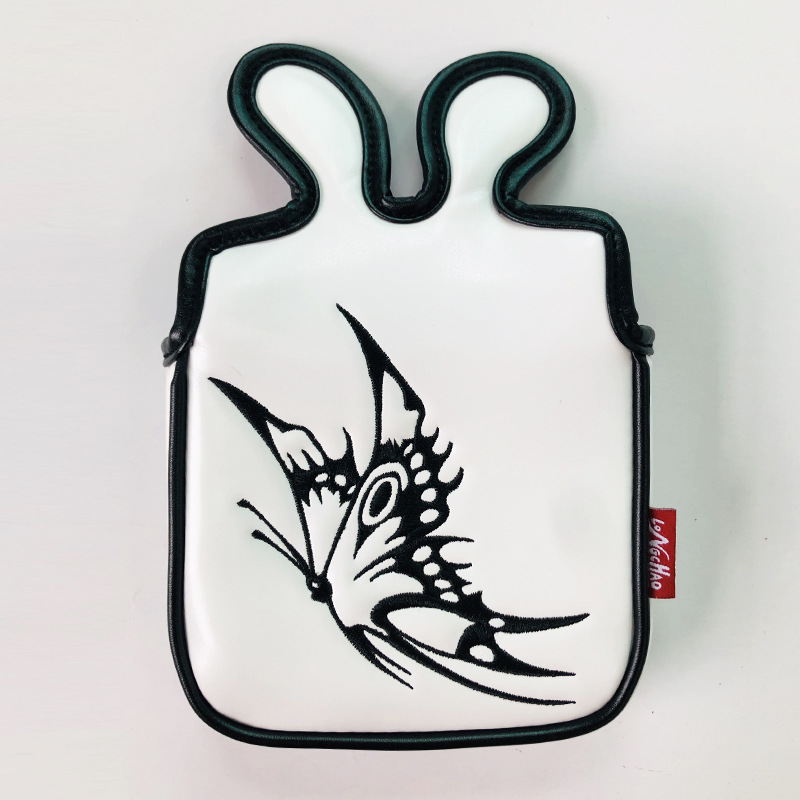 Venta caliente transfronteriza cubierta del club de golf de la PU de alta calidad bordado cuadrado binaural Golf putter cubierta de una sola pieza entrega