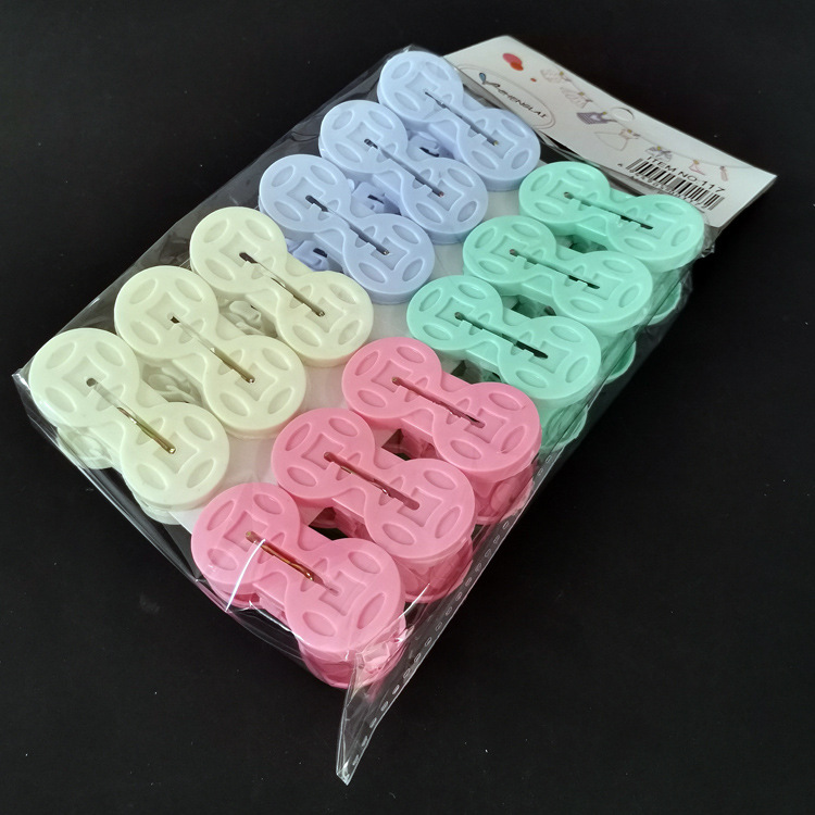 N2 222 117 # doble ronda 12 clips edredón clip de secado edredón de plástico clip de secado clip de almacenamiento 2 yuanes tienda