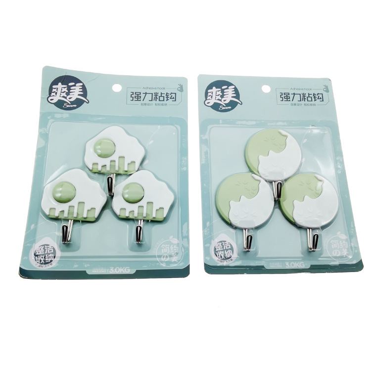 N2323 9022 belleza fresca tres pegajoso gancho lechón gancho ropa gancho almacenamiento suministros Yiwu 2 yuanes tienda