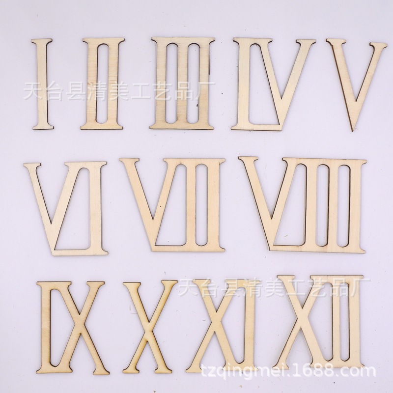 7cm de madera números romanos combinación de madera números romanos de madera chips 12 sets