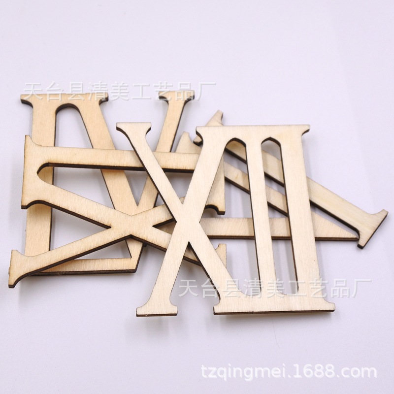 7cm de madera números romanos combinación de madera números romanos de madera chips 12 sets