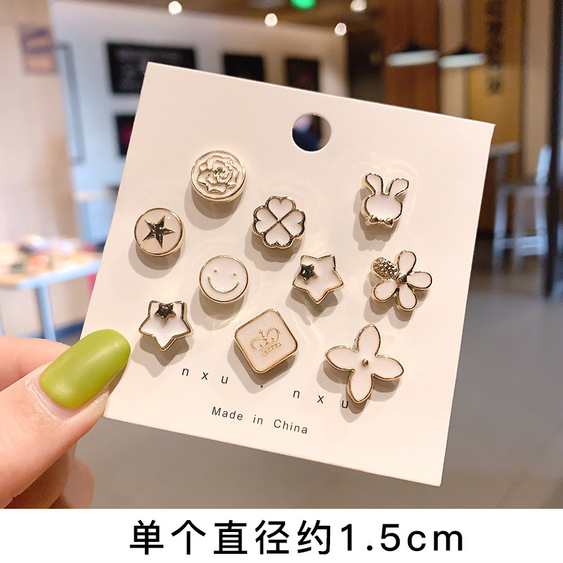 Perla anti-exposición hebilla decoración mini linda cara sonriente broche mujer escote pin ropa fija ramillete Accesorios